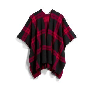 Fate - Poncho Cardigan - Black & Red Plaid - Small